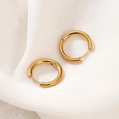 China CLASSIC Fashion Gold Hoop Stainless Steel Hoop Earrings For Men Women Small Huggie Earrings Around Smooth Hoop Hoop Earrings Jewelry for sale