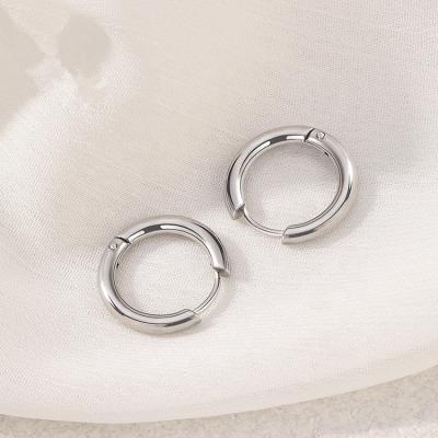 China CLASSIC 6-20 Millimeter Hoop Hoop Stainless Steel Hoop Earrings For Men Women Small Huggie Earrings Round Smooth Circle Hoop Earrings Jewelry for sale