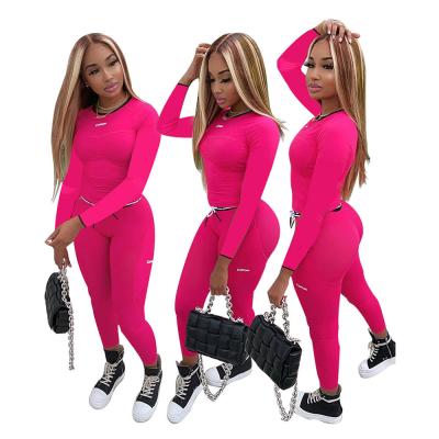 China Women's Joggers QUICK DRY Tracksuit Long Sleeve Clothing Two Piece Pants Set Casual Tight Pants Set for sale