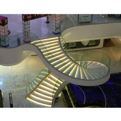 China VIKO Eclectic Good Quality Marble Spiral Staircase LED Curved Staircase for sale