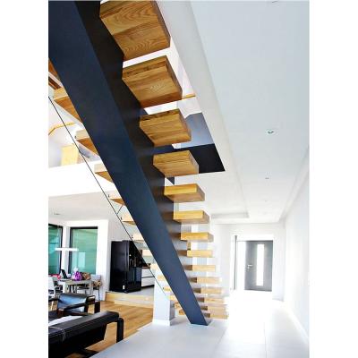 China Modern VIKO Made in China Mono Design Stringer Steel Wood Straight Staircase for sale