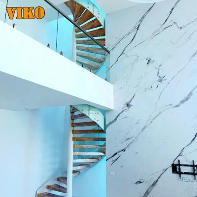 China VIKO Modern Modern Balustrades Design Spiral Staircase Glass Indoor Glass Staircase for sale