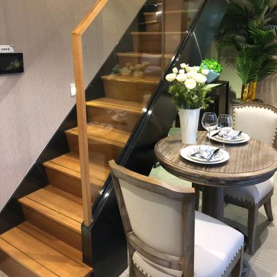 China Modern Australian Building Standard Modern Steel Staircase with Wooden Treads for sale