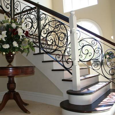 China High Quality Farmhouse VIKO Wrought Iron Railing Designs Wrought Iron Railing Staircase for sale