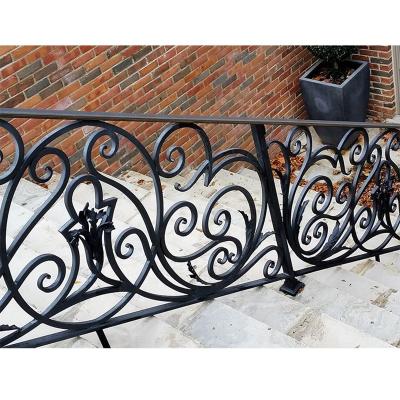 China Indoor Or Outdoor Top Selling Simple Design Wrought Iron Stair Railing for sale