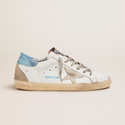 China Fashion Trend Super-Star Ltd White Sneakers With Blue Layered Heel Tag Goldens Sneakers Gooses for sale