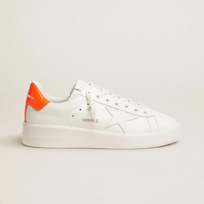 China Fashion Trend Men Shoes Purestar White Sneakers With Heel Tag Goldens Fluorescent Orange Gooses Sneakers for sale