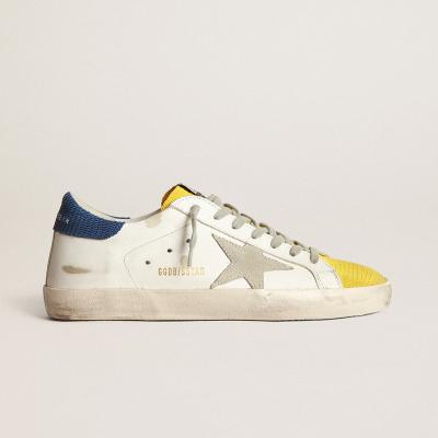 China Fashion Trend Goldens Sneakers Gooses Super-Star Two-Tone Sneakers With Yellow Lizard-Print Insert for sale