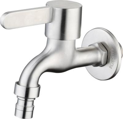 China New Design 304 Stainless Steel Bathroom Faucet Metered Cold Water Sink Faucet for sale