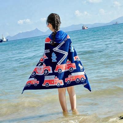 China QUICK DRY Hooded 100% Cotton Towel Poncho for Kids for sale