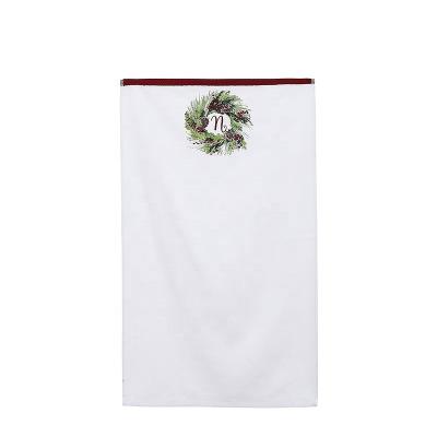 China QUICK DRY high quality white cotton hand and face towel with custom design printed for sale