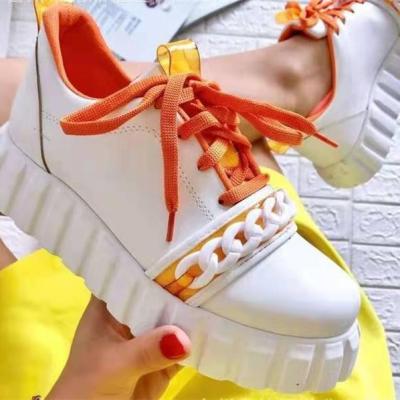 China CUSHIONING New Fashion Roll Bottom Leisure Sports Lace Up Sports Shoes Womens Shoes for sale