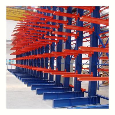 China Corrosion Protection Metal Cantilever Rack Cold Rolled Warehouse Q235 Strong Steel Material Storage Rack Single Side for sale