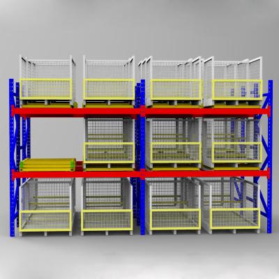 China Corrosion Protection Push Back Burying Steel Structure Q235 High Quality Push Back Pallet Racking System for sale