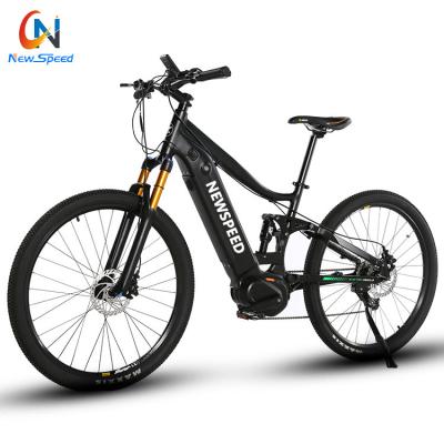 China 500w full suspension electric bicycle 48v battery e-bike /full suspension electric mountain electric bike for sale/mid drive motor ebike for sale