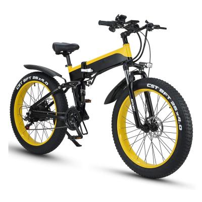 China Factory wholesale high quality hybrid electric bicycle foldable electric bike 21 steel fat 22 speed fat tire electric bike foldable for sale