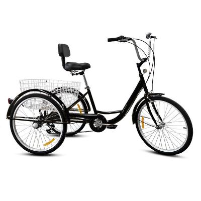 China Tricycles adultos china 24 inch steel frame adultos 3 wheel tricycle cargo rickshaw pedal bike adult tricycles for sale