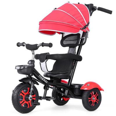 China LED headlights air tire child spinning tricycle foldable child tricycle, 4 in 1 baby tricycle for sale