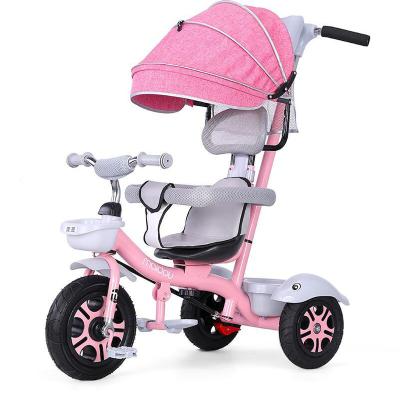 China Cheap Kids 4 LED Headlights Price In 1 Baby Strollers Walkers Kids Tricycles 3 Wheel Tricycle Child for sale