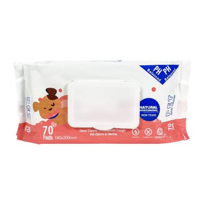 China Sustainable Organic Biodegradable Bamboo Bamboo Clean Pet Puppy Wet Wipes for sale