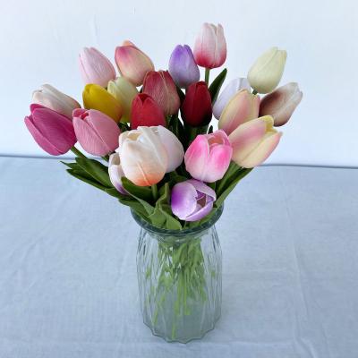 China Wholesale High Quality Artificial PVC Tulip Bridal Bouquet Flowers Real Touch Colorful Beautiful For Wedding Hotel Decoration for sale