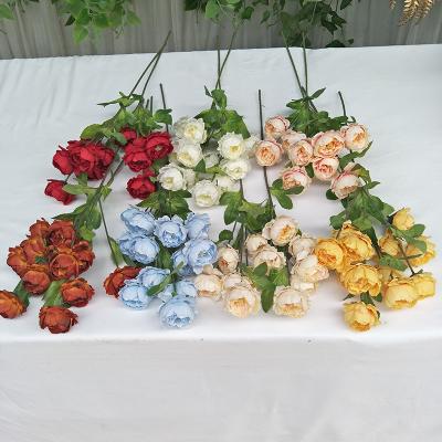 China Beautiful Exquisite Wedding Colorful Artificial Flower Peony Flower Bouquet 6 Heads Peony Bouquet Artificial Flower Home Wedding Group for sale