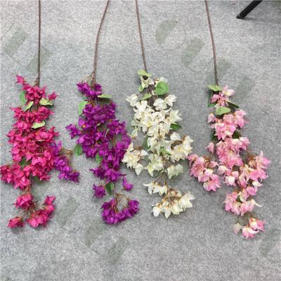 China Artificial Plum Flower Bougainvillea For Wedding Decor Triangle Beautiful Colorful Silk Flowers Bougainvillea for sale