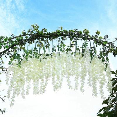 China Fashional Popular Artificial Flower Wisteria Wisteria Flower Hanging Vine for Wedding Ceiling Flower Decoration for sale