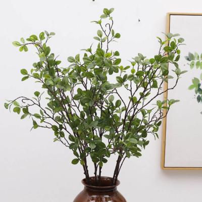 China Nature Wholesale 100cm Shop Garden Officehome Decoration Leaves Milan Green Branches Artificial Milan Leaves Branch for sale