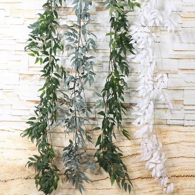 China Beautiful New Colorful Artificial Willow Leaf Wall Greenery Garland 1.8m for Decoration for sale