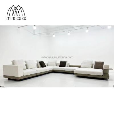 China Italian Style Living Room Corner Sofa Set Contemporary Fine Sartorial Modern Soft Ultra-Wide Workmanship Couch Lazy Sofa for sale