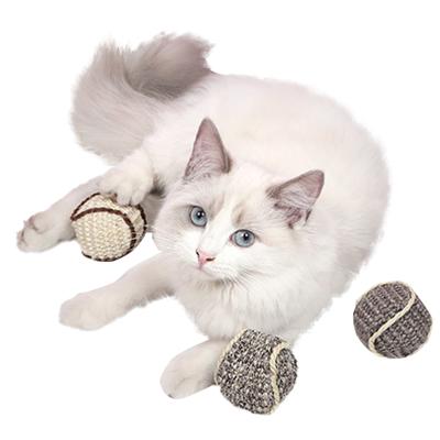 China Viable Pet Toys Cat Toy Sisal Ball Cat Claw Grinding Woven Pet ProductsPet Interactive And Motion Toys for sale