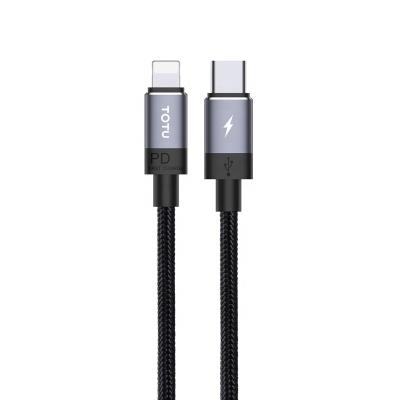 China Charging + Data Sending Type-C Fast Charging Data Cable Lightning Palladium 18W/30W 3A Nylon Cable for sale