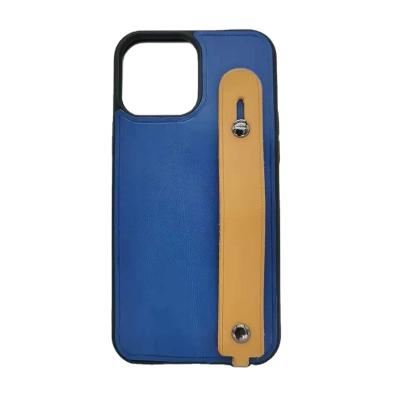 China Shockproof Real Leather Phone Case Custom Contrast Color With Stand Leather Case Mobile Case For IPHONE 13 OEM ODM for sale