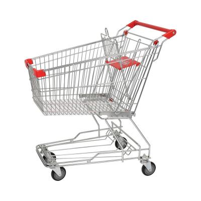 China 125L Zinc with Epoxy Asian Series Supermerket Metal Shopping Trolley for sale