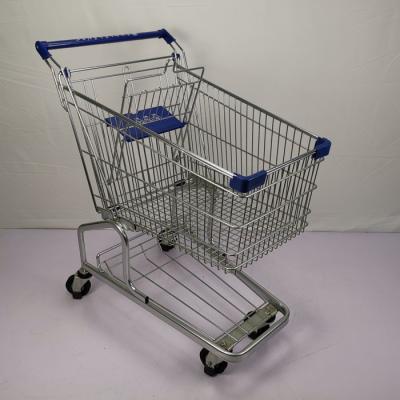 China 125L Regular Size Supermarket Metal Trolley Powder Coating Warehouse Shopping Trolley for sale