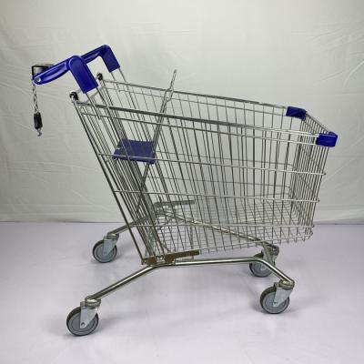 Chine Style européen fait sur commande de achat de chariot à supermarché en plastique bleu de pièces avec 4 roues et serrure d'unité centrale à vendre