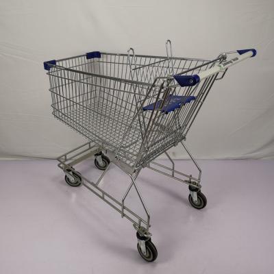 China Regular 125L Supermarket Shopping Trolley Zinc 4 Wheel Shopping Trolley CE for sale