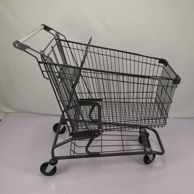 China carro de la compra de acero de la capa del polvo de 150L Grey Metal Shopping Trolley Zinc en venta