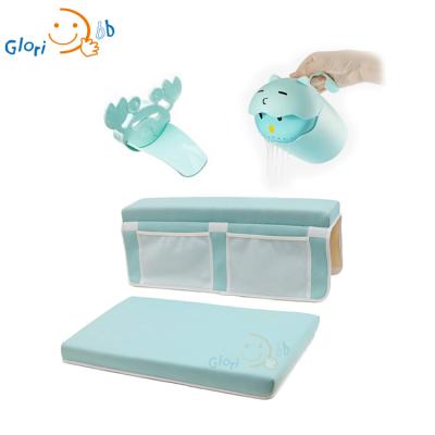 China Viable Baby Bathing Gift Set Bath Rinser Cup Tub Spout Cover Baby Bath Elbow Rest Folding Kneeling Pad for sale