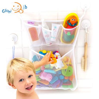 China Sustainable Bathroom Shower Organizer For Toys, Shampoo And Soap Bath Toy Storage And Tub Organizer for sale