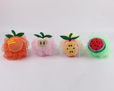 China Long Handle Kids Fruit Shaped Bath Sponge Loofah Shower Sponge for sale