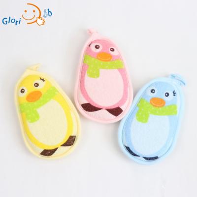 China Long Handle Baby Soft Bath Sponge Cartoon Big Soft Cotton Brush for sale