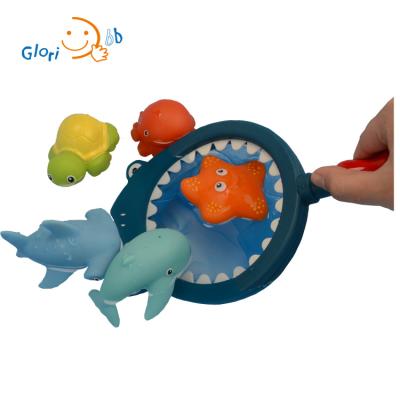 China Eco-friendly material factory direct sale sea animal bathtub toys toys set for baby for sale