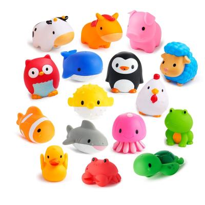 China 12 PCS Eco-friendly Material Baby Bath Animal Toys Colorful Bath Squirters Toys Set for sale