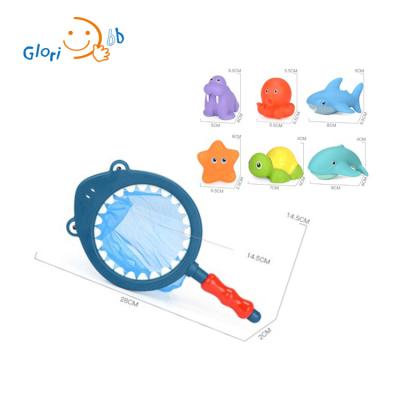 China Eco-friendly Material Bath Toys Sea Animal Hand Mesh Bath Play Set Toys For 1 Year Old Baby for sale