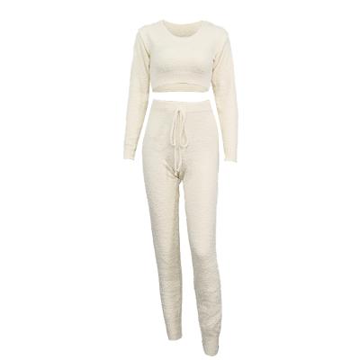 China Factory Wholesale Price Breathable Hot Sale 2 Piece Women's Track Sweater Pencil Pants Suit for sale