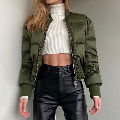 China Wholesale Breathable Good Quality Crew Neck Long Sleeve Down Jacket Fashion Loose Baseball Uniform Cotton Bottoms For Women for sale