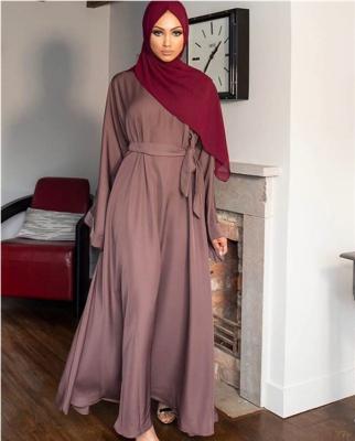 China Wholesale Comfortable Feel Classic Sheath Long All Black Muslim Abaya Kaftan Dress Simple Plus Size Islamic Clothing Modest Muslim Dresses for sale