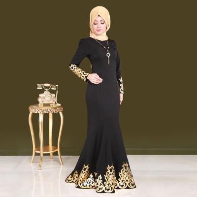 China Newcomer Feel Clothing Solid Color Comfortable Fashionable Shiny Slim Abaya Dress Turkish Classic Bronzing Long Muslim Abaya Mermaid Dress for sale